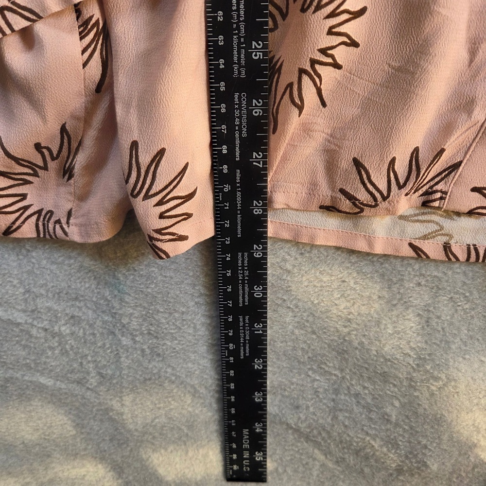 Princess Polly Button Down Shirt Womens 4 Pink Brown Sunburst Print Viscose - Picture 6 of 8